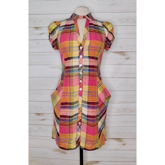 Nanette Lepore Dresses & Skirts - Bergdorf Goodman NANETTE LEPORE Madras Plaid Dress